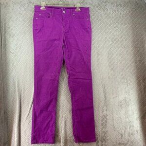 Ann Taylor Loft Corduroy Jeans Womans 8 Purple Modern Straight Mid Rise Stretch